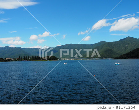 河口湖のほとりの風景 河口湖のほとりの風景 91171254