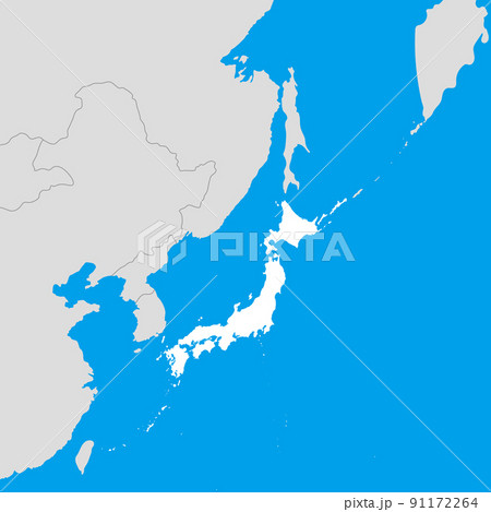 日本列島、日本の全体図と周辺国 91172264