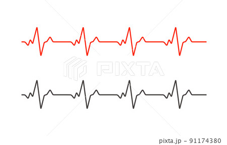 Heartbeat ecg electrocardiogram vector graph wave line. Ekg cardio heart beat cardiology frequency 91174380