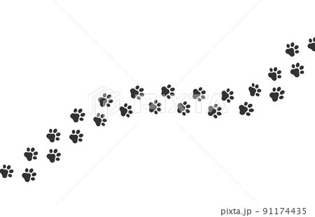 Dog footprint vector way. Cat footprint icon isolated pet silhouette path print Dog footprint vector way. Cat footprint icon isolated pet silhouette path print 91174435