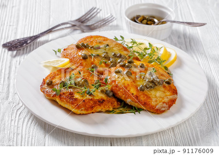 chicken piccata with lemon capers butter sauce chicken piccata with lemon capers butter sauce 91176009