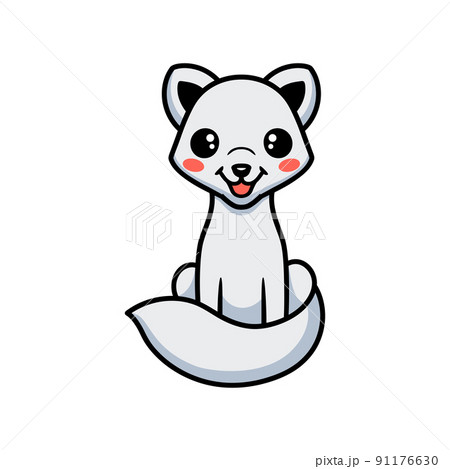 Cute little arctic fox cartoon Cute little arctic fox cartoon 91176630
