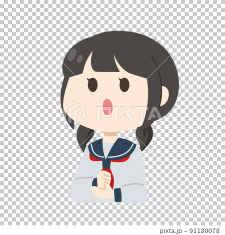 有令人信服的表情的女學生 91180078