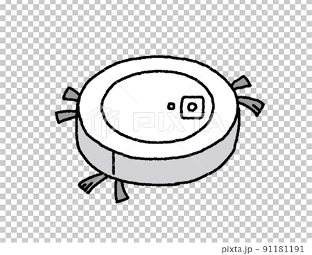 Simple touch robot vacuum cleaner illustration 91181191