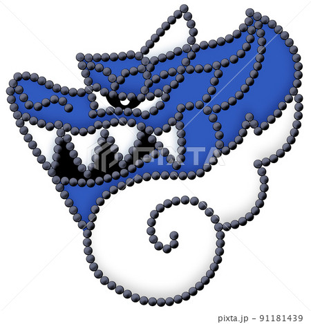 シンプルな龍と雲のブローチやバッジにもなるアイコン的なイラスト 91181439