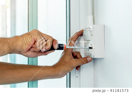 Install the electric power socket and switch in to a plastic outlet box on the wall. Install the electric power socket and switch in to a plastic outlet box on the wall. 91181573