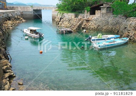 笠岡諸島最大の島・北木島 千ノ浜の護岸景観(北木のベニス)1 岡山県笠岡市 笠岡諸島最大の島・北木島 千ノ浜の護岸景観(北木のベニス)1 岡山県笠岡市 91181829