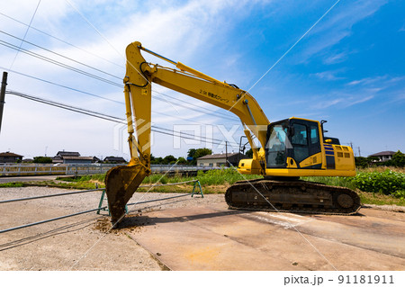工事現場 重機パワーショベル 工事現場 重機パワーショベル 91181911