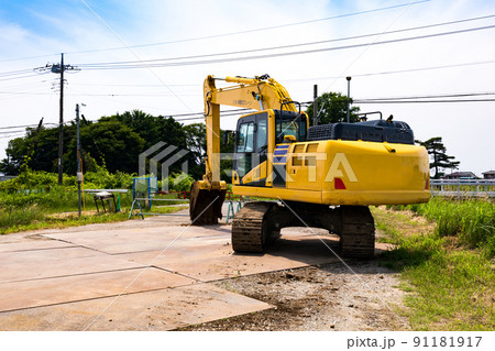 工事現場 重機パワーショベル 工事現場 重機パワーショベル 91181917
