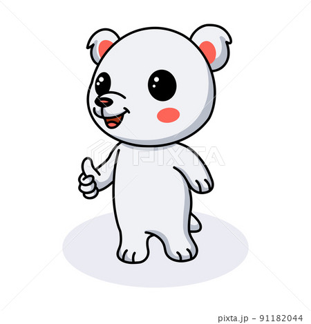 Cute little polar bear cartoon giving thumb up Cute little polar bear cartoon giving thumb up 91182044