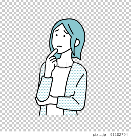 一個穿著粗糙衣服的女人的插圖 一個穿著粗糙衣服的女人的插圖 91182794