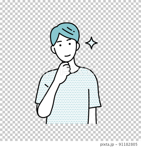 自慢げな男性のイラスト 91182805