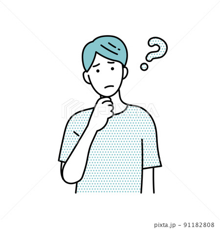 疑問をもつ男性のイラスト 91182808
