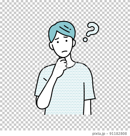 疑問をもつ男性のイラスト 91182808