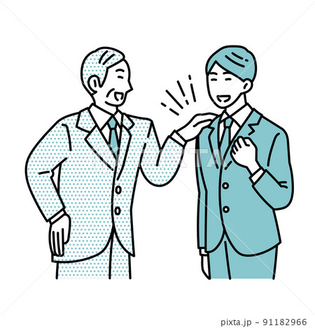 褒められる男性ビジネスパーソンのイラスト 褒められる男性ビジネスパーソンのイラスト 91182966