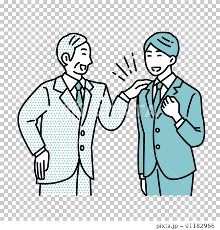 褒められる男性ビジネスパーソンのイラスト 褒められる男性ビジネスパーソンのイラスト 91182966
