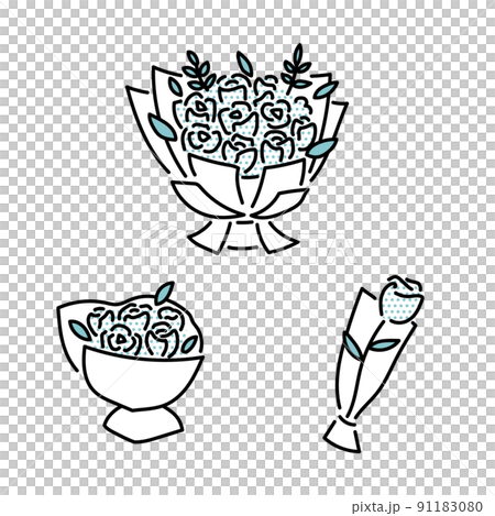 Illustration of a bouquet of various sizes 91183080