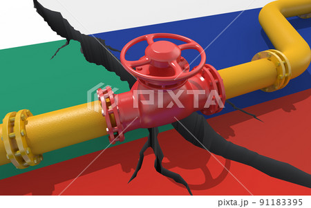 Gas pipeline between Russia and Bulgaria. 3d illustration 91183395