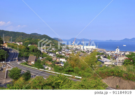 うぐいすラインと川尻の町と瀬戸の海 91184919