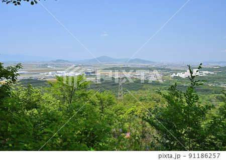 滋賀県　近江国「小堤城山城」の石垣と眺望 91186257