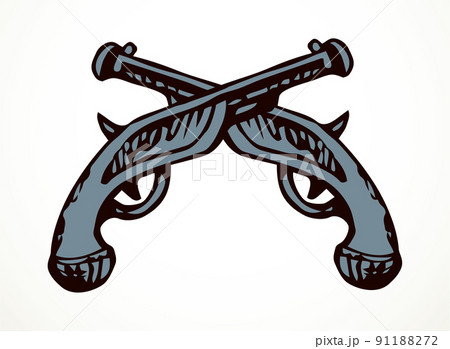 Antique pistol. Vector drawing icon Antique pistol. Vector drawing icon 91188272