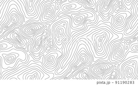 Seamless vector topographic map background. Line topography map seamless pattern. Mountain hiking trail over terrain. Contour background geographic grid. 91190283