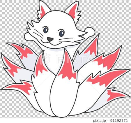 九尾の狐のイラスト 91192571