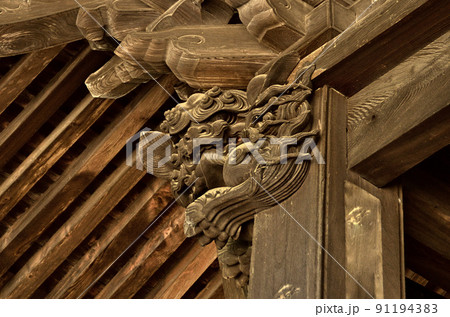 群馬県伊勢崎市下渕名 大國神社の本殿の獅子 群馬県伊勢崎市下渕名 大國神社の本殿の獅子 91194383