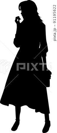 オシャレ女性aイラストモデルシルエット2のイラスト素材