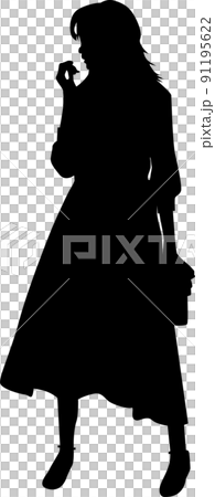 オシャレ女性aイラストモデルシルエット2のイラスト素材