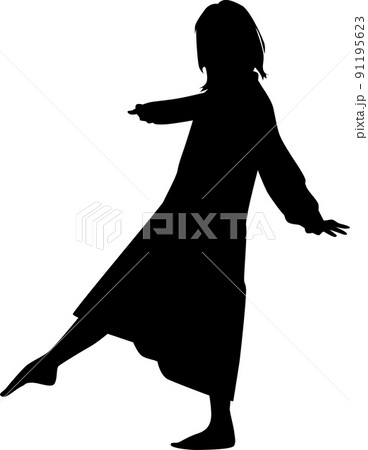 オシャレ女性aイラストモデルシルエット1のイラスト素材