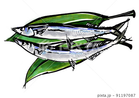 油絵（秋刀魚）さんま　Ｆ4 油絵（秋刀魚）さんま F4