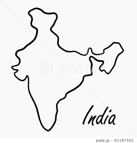 Black Contour Map of India with Hand Drawn Lettering with Name of State.  Hand Drawn Map of Canada with Coronavirus on it. Huge and Stock  Illustration - Illustration of antibiotics, medical: 176593647
