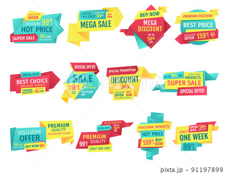 Special Offer and Mega Sale Promotion Posters Set 91197899