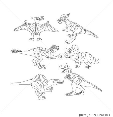 Dinosaurs Line Colouring Book Set 91198463