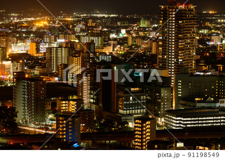 都市夜景景観(熊本駅前周辺)「花岡山展望台から熊本市パノラマ夜景風景」 都市夜景景観(熊本駅前周辺)「花岡山展望台から熊本市パノラマ夜景風景」 91198549