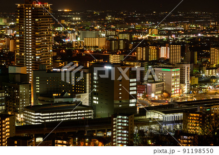 都市夜景景観(熊本駅前周辺)「花岡山展望台から熊本市パノラマ夜景風景」 都市夜景景観(熊本駅前周辺)「花岡山展望台から熊本市パノラマ夜景風景」 91198550