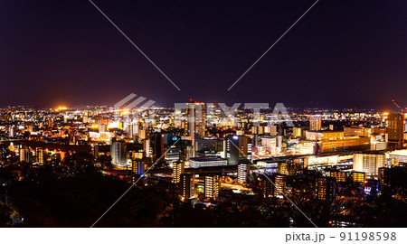 都市夜景景観「花岡山展望台から熊本市パノラマ夜景風景」 都市夜景景観「花岡山展望台から熊本市パノラマ夜景風景」 91198598