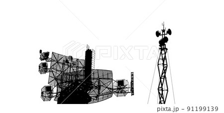 Contour air defense radars of military mobile anti aircraft systems, modern army industry on a white background, Russia Contour air defense radars of military mobile anti aircraft systems, modern army industry on a white background, Russia 91199139