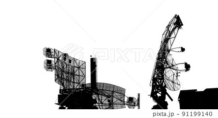 Contour air defense radars of military mobile anti aircraft systems, modern army industry on a white background, Russia Contour air defense radars of military mobile anti aircraft systems, modern army industry on a white background, Russia 91199140