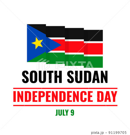 South Sudan Independence Day typography poster. National holiday celebrate on July 9. Vector template for banner, flyer, postcard, etc South Sudan Independence Day typography poster. National holiday celebrate on July 9. Vector template for banner, flyer, postcard, etc 91199705