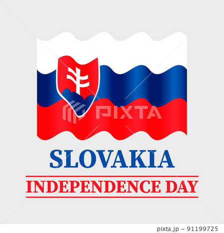 Slovakia Independence Day typography poster. Slovak national holiday on July 17. Vector template for banner, flyer, postcard, etc 91199725