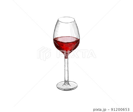 赤ワインのボトルの水彩イラストのイラスト素材