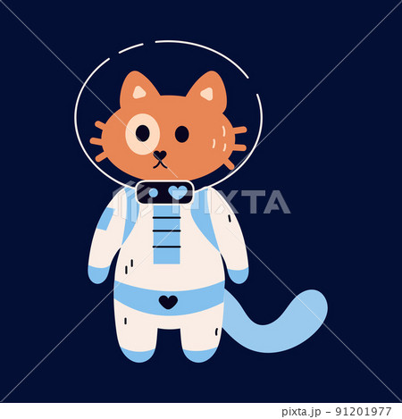 Space cats. Cute kitty in spacesuit and helmet.... - Stock Illustration  [91201977] - PIXTA