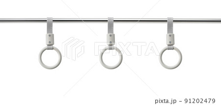 hand handle loop in the subway. isolated on white background 91202479