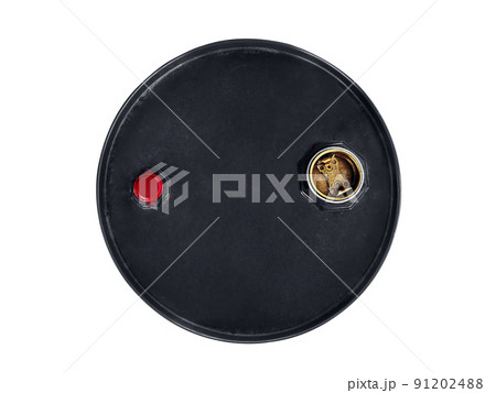 lid on a barrel of oil, Close up and top view lid on a barrel of oil, Close up and top view 91202488
