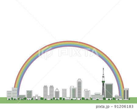 高層ビル　大都市　背景素材 91206183