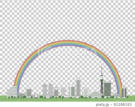 高層ビル　大都市　背景素材 91206183