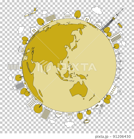 地球城市景觀背景素材 地球城市景觀背景素材 91206430