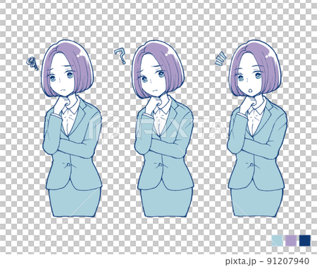 スーツの女性 疑問 気付き スーツの女性 疑問 気付き 91207940